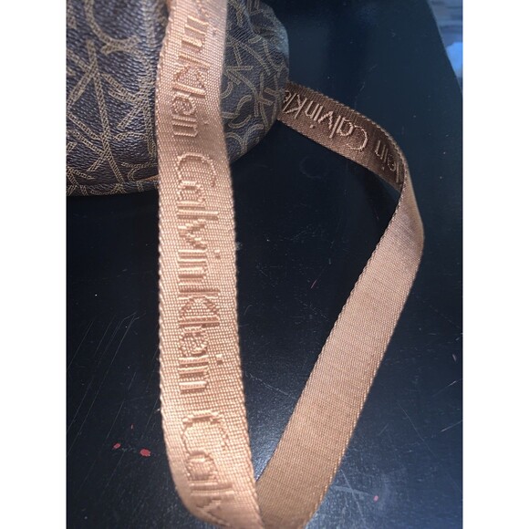 Calvin Klein CK Signature Logo Large BACKPACK, Dark Brown With Tan CK Logos - Picture 8 of 10